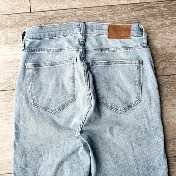 Madewell High Rise Skinny Crop Button Front Raw Hem Light Blue - Picture 12 of 13